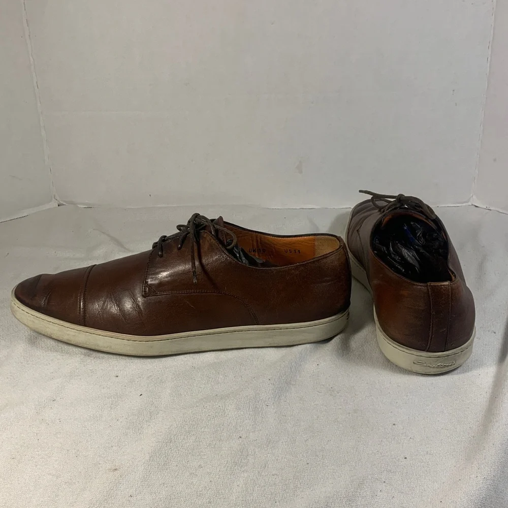 Santoni Doyle Brown Leather Men's Shoes